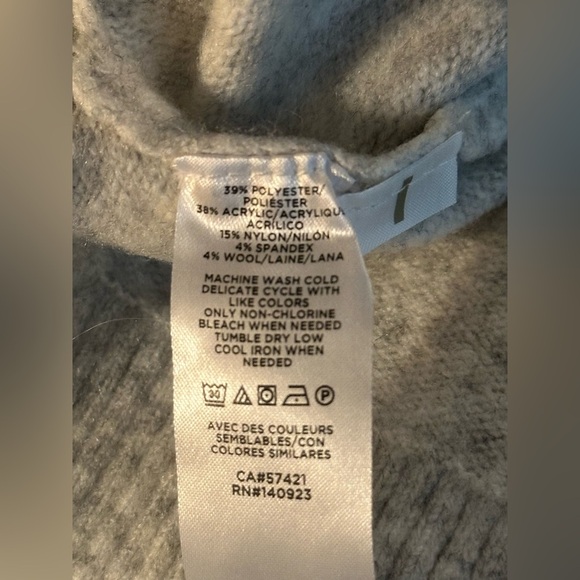 LOFT Relaxed V-Neck Sweater Grey XL - Picture 7 of 7